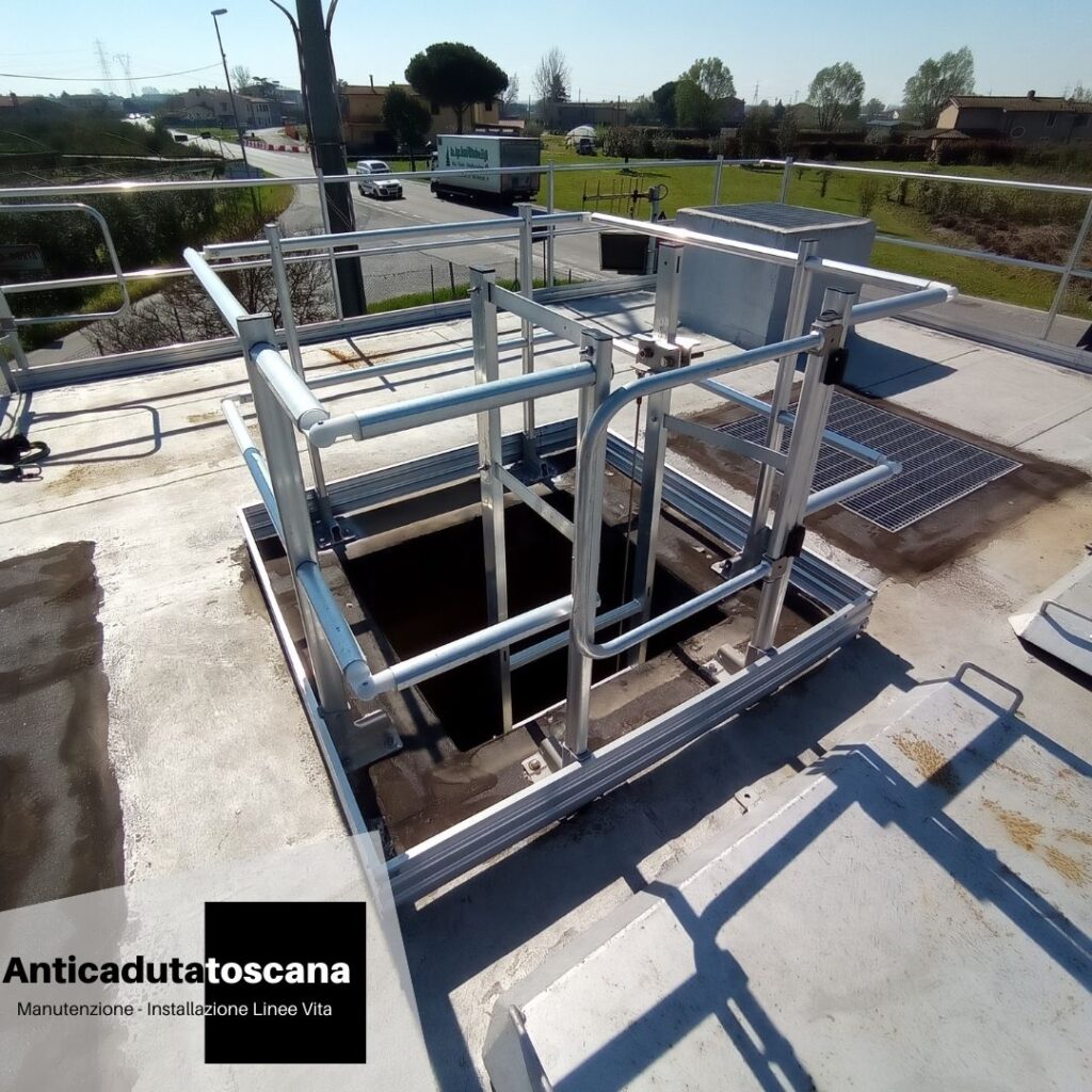 Parapetto di sicurezza anticaduta per tetto piano